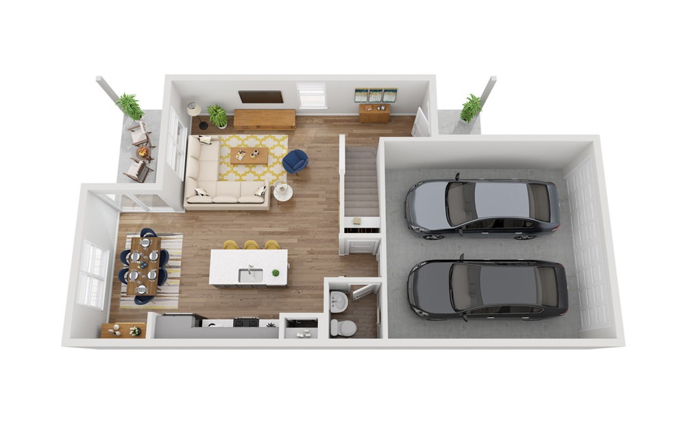 F3 - 3 bedroom floorplan layout with 2.5 baths and 1441 square feet. (Floor 1)